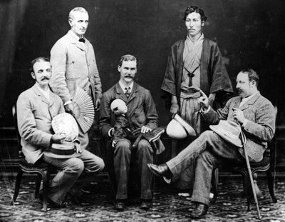 जापान में यूरोपीय पर्यटक, c.1860-80 द्वारा Japanese Photographer